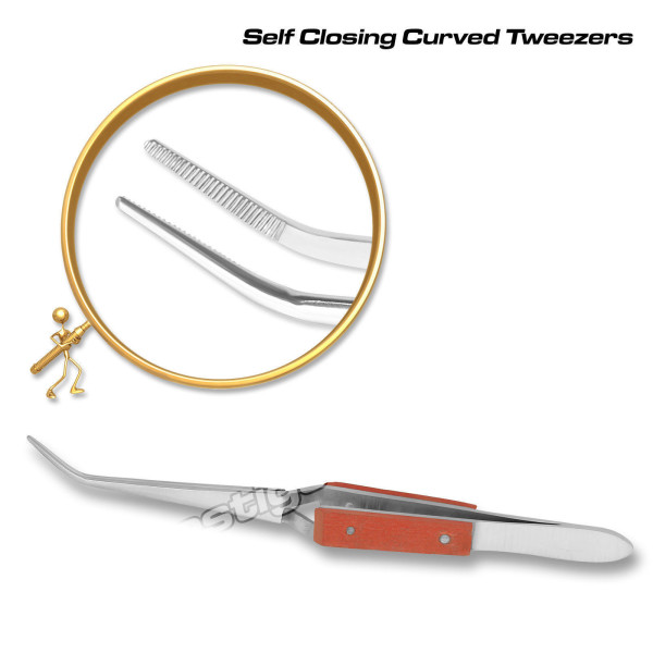 Soldering-Tweezers-Self-locking-Cross-action-serrated-Jewellers-tools-Curved-331562702017